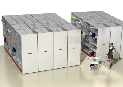 Мобильные стеллажи с электроприводом